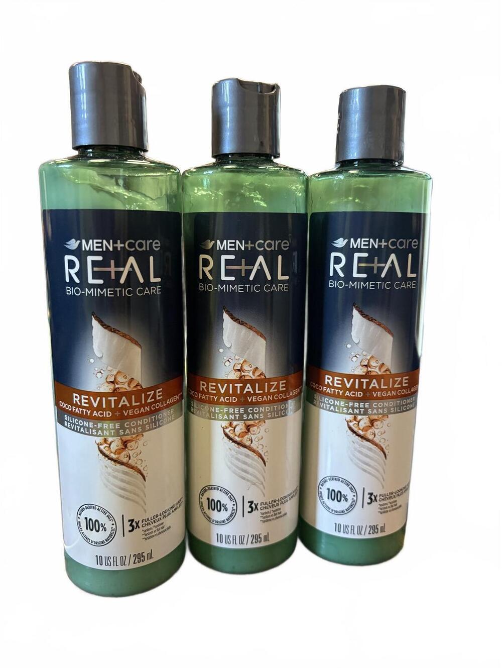 3x Dove Men+Care RE+AL Bio-Mimetic Care Revitalize Conditioner 10 oz NEW